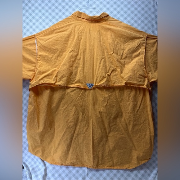 COLUMBIA PFG Tamiami Fishing Shirt Men 4XL Orange Vented Roll Tab Performance - Picture 2 of 10
